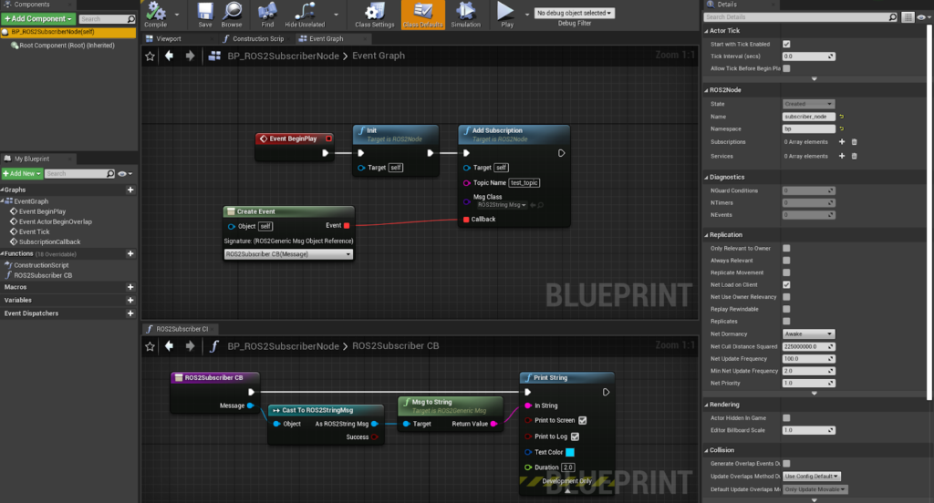 rclUE – a tool to enable robotics simulation in Unreal Engine 4