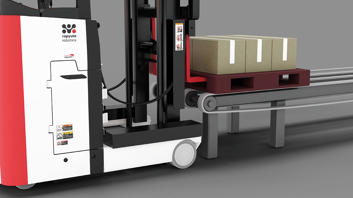 Rapyuta Robotics AFL - Autonomous Forklift - Conveyor Belt