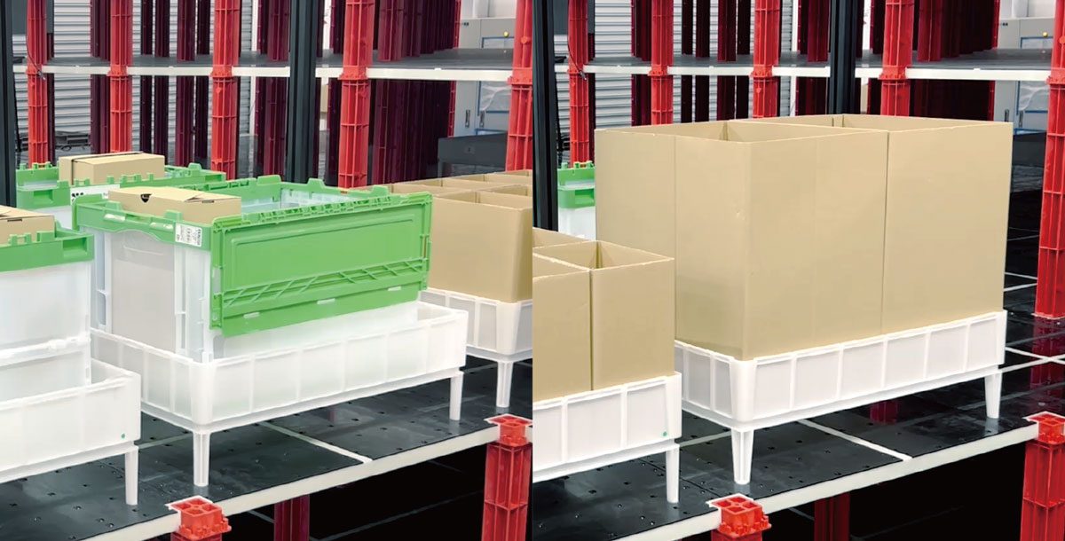 Possible to use folding containers or cardboard box on shipping bins as returnable containers
